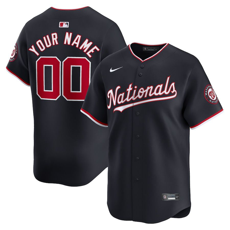 Men Washington Nationals Nike Navy Alternate Limited Custom MLB Jersey-0